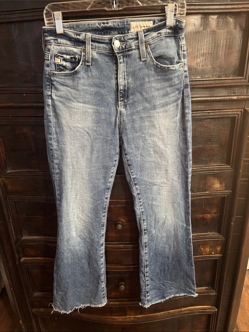 AG Adriano Goldschmied Farrah Mid-rise Bootcut Crop Jeans 14 years Fortuna 28
